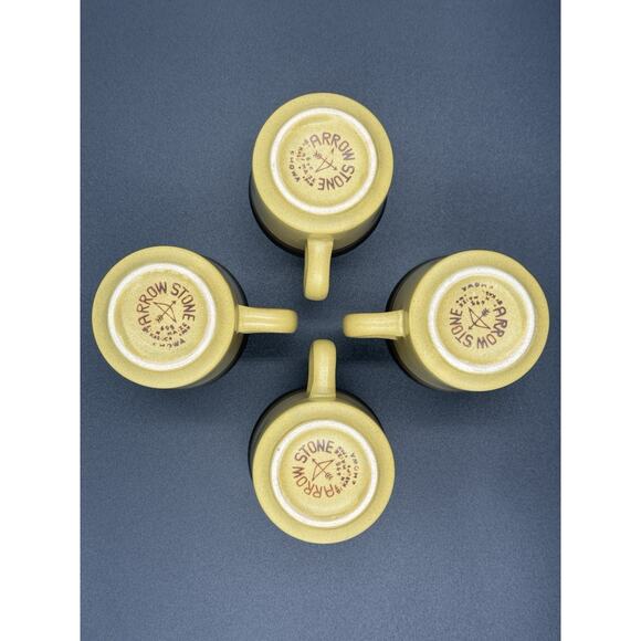 Vintage Arrow Stone Japan Cups & Saucers Set of 4– Mid Century Japanese - Picture 7 of 10